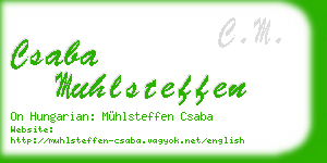 csaba muhlsteffen business card